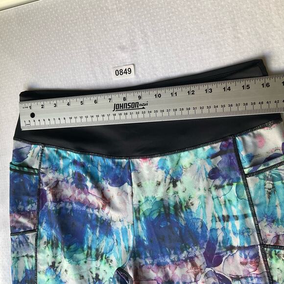 Rainbeau Women’s Short Leggings size XL (14/16), Blue & Black, Side Pockets - Picture 2 of 7